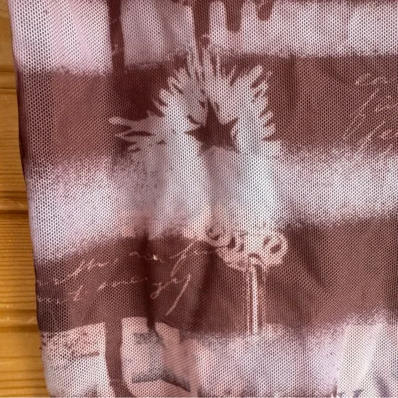 Urban Outfitters Mesh Crop Top Purple Brown Lettuce XS Whimsigoth Fairy Y2K - Picture 7 of 7